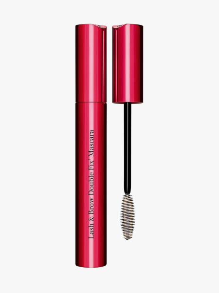Clarins Lash + Brow Double Fix' Mascara in branded component on a light gray background